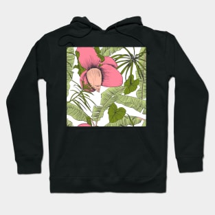 Seamless tropical pattern with banana palms Hoodie